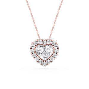 Heart Lab Grown Diamond Halo Slide Pendant - 16 to 18 Inches