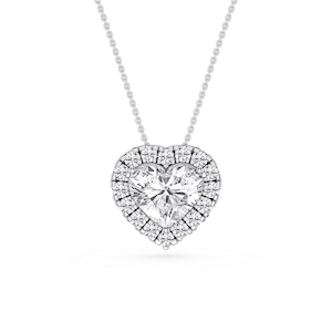 Heart Lab Grown Diamond Halo Slide Pendant - 16 to 18 Inches