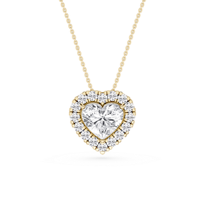 Heart Lab Grown Diamond Halo Slide Pendant - 16 to 18 Inches