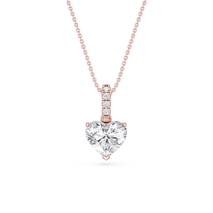 Heart Lab Grown Diamond Hidden Halo Pendant - 16 to 18 Inches