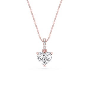 Heart Lab Grown Diamond Hidden Halo Pendant - 16 to 18 Inches