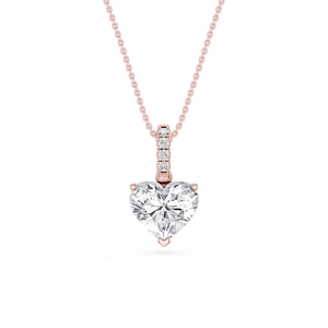 Heart Lab Grown Diamond Hidden Halo Pendant - 16 to 18 Inches