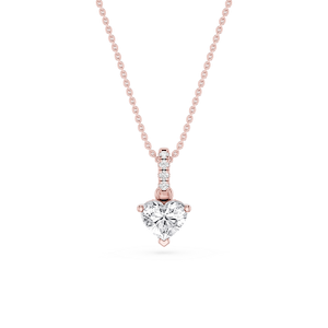 Heart Lab Grown Diamond Hidden Halo Pendant - 16 to 18 Inches