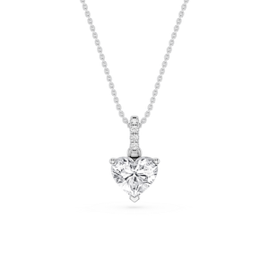 Heart Lab Grown Diamond Hidden Halo Pendant - 16 to 18 Inches