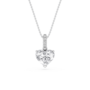Heart Lab Grown Diamond Hidden Halo Pendant - 16 to 18 Inches