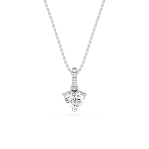 Heart Lab Grown Diamond Hidden Halo Pendant - 16 to 18 Inches