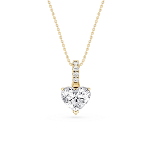 Heart Lab Grown Diamond Hidden Halo Pendant - 16 to 18 Inches