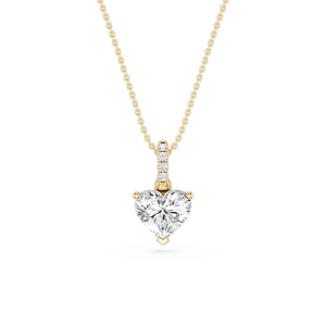 Heart Lab Grown Diamond Hidden Halo Pendant - 16 to 18 Inches