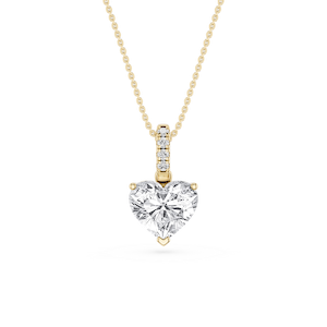 Heart Lab Grown Diamond Hidden Halo Pendant - 16 to 18 Inches