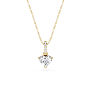 Heart Lab Grown Diamond Hidden Halo Pendant - 16 to 18 Inches