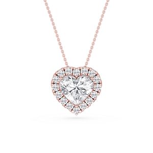 Heart Lab Grown Diamond Halo Slide Pendant - 16 to 18 Inches