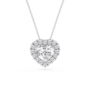 Heart Lab Grown Diamond Halo Slide Pendant - 16 to 18 Inches