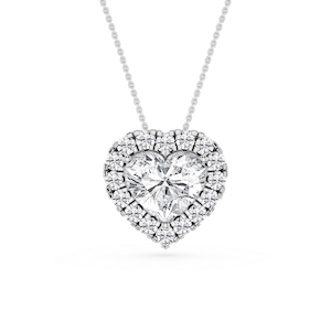 Heart Lab Grown Diamond Halo Slide Pendant - 16 to 18 Inches