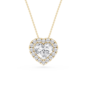 Heart Lab Grown Diamond Halo Slide Pendant - 16 to 18 Inches