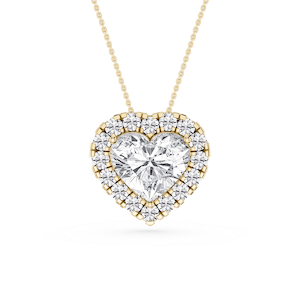 Heart Lab Grown Diamond Halo Slide Pendant - 16 to 18 Inches