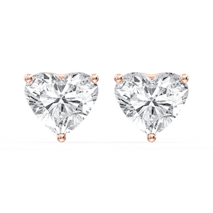 Heart Certified Lab Grown Diamond Three Prong Guardian Back Stud Earrings