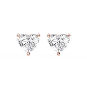 Heart Certified Lab Grown Diamond Three Prong Guardian Back Stud Earrings