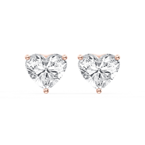 Heart Certified Lab Grown Diamond Three Prong Guardian Back Stud Earrings