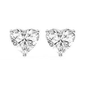 Heart Certified Lab Grown Diamond Three Prong Guardian Back Stud Earrings