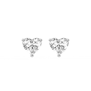 Heart Certified Lab Grown Diamond Three Prong Guardian Back Stud Earrings