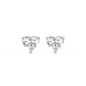 Heart Certified Lab Grown Diamond Three Prong Guardian Back Stud Earrings