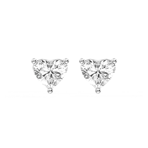 Heart Certified Lab Grown Diamond Three Prong Guardian Back Stud Earrings