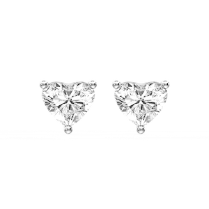 Heart Certified Lab Grown Diamond Three Prong Guardian Back Stud Earrings