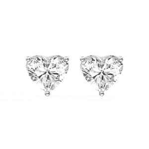 Heart Certified Lab Grown Diamond Three Prong Guardian Back Stud Earrings