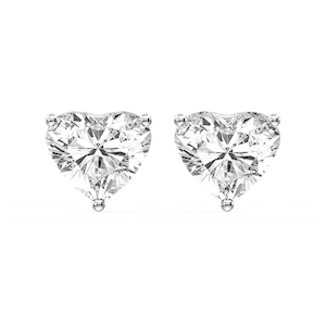 Heart Certified Lab Grown Diamond Three Prong Guardian Back Stud Earrings