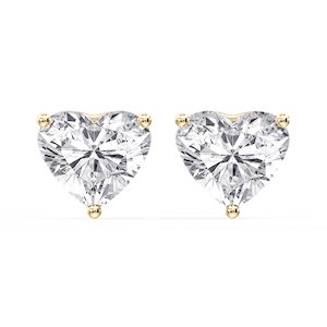 Heart Certified Lab Grown Diamond Three Prong Guardian Back Stud Earrings