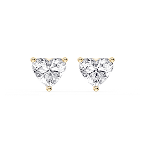 Heart Certified Lab Grown Diamond Three Prong Guardian Back Stud Earrings