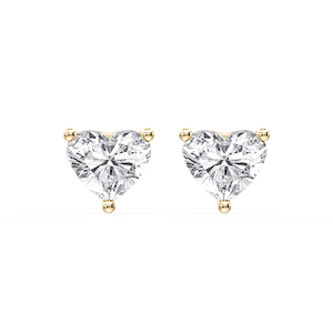 Heart Certified Lab Grown Diamond Three Prong Guardian Back Stud Earrings