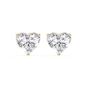 Heart Certified Lab Grown Diamond Three Prong Guardian Back Stud Earrings