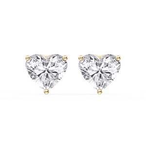Heart Certified Lab Grown Diamond Three Prong Guardian Back Stud Earrings