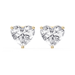 Heart Certified Lab Grown Diamond Three Prong Guardian Back Stud Earrings