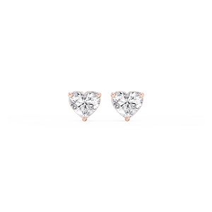 Heart Lab Grown Diamond Classic Three Prong Martini Stud Earrings