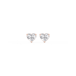Heart Lab Grown Diamond Classic Three Prong Martini Stud Earrings