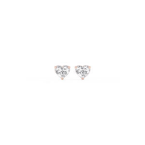 Heart Lab Grown Diamond Classic Three Prong Martini Stud Earrings