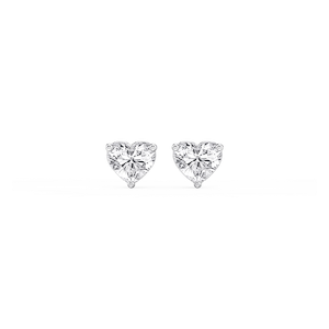 Heart Lab Grown Diamond Classic Three Prong Martini Stud Earrings