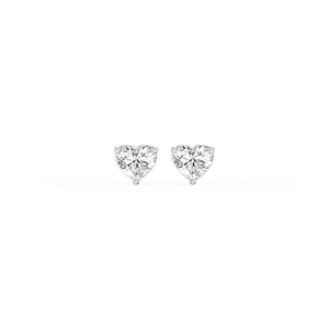 Heart Lab Grown Diamond Classic Three Prong Martini Stud Earrings