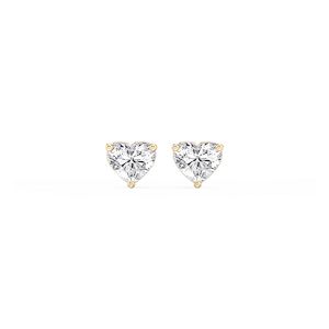 Heart Lab Grown Diamond Classic Three Prong Martini Stud Earrings