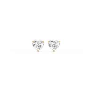 Heart Lab Grown Diamond Classic Three Prong Martini Stud Earrings