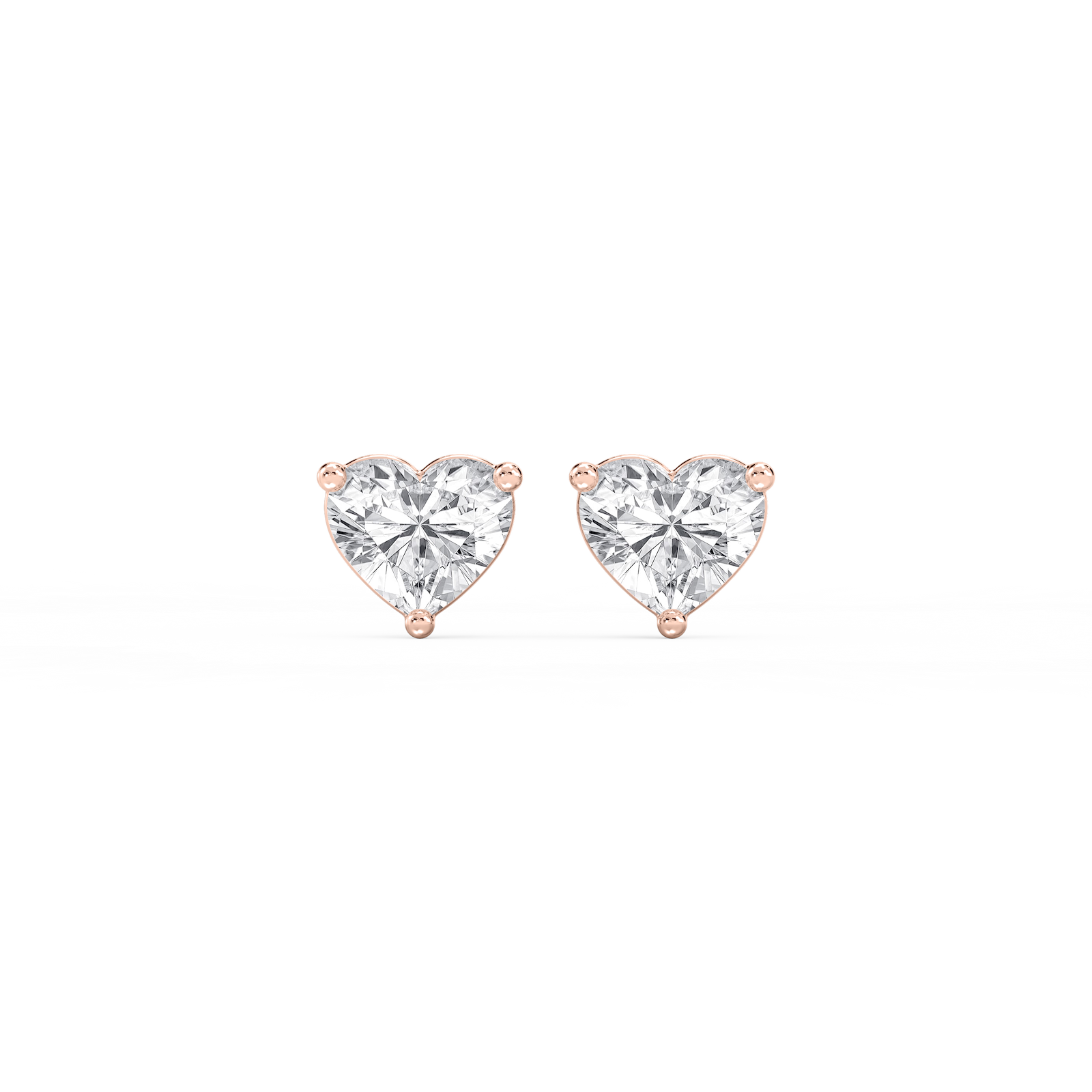 Heart Certified Lab Grown Diamond Three Prong Basket Threaded Stud Earrings
