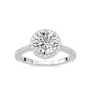 Zoey Lab Grown Diamond Cathedral Halo Engagement Ring