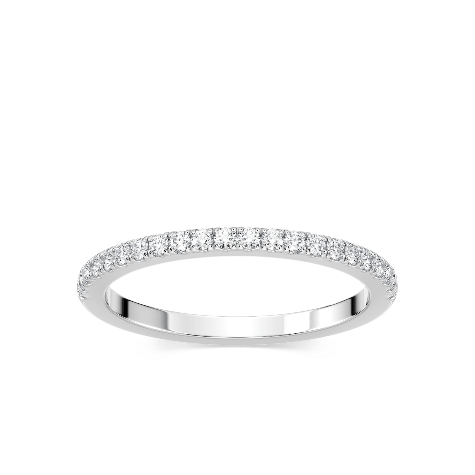 Diamond accented wedding band in recycled 14K white gold | Diamond accented wedding band in recycled 14K white gold