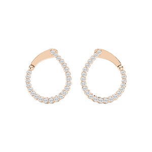 Round Lab Grown Diamond Hinged Back Huggie Hoop Earrings
