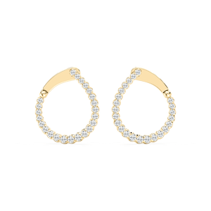 Round Lab Grown Diamond Hinged Back Huggie Hoop Earrings