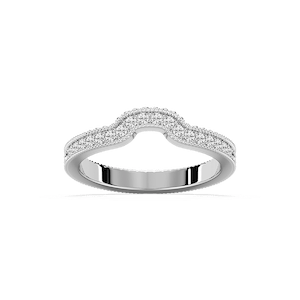 Honey 1/5 ctw Round Lab Grown Diamond Etched Profile Curved Band