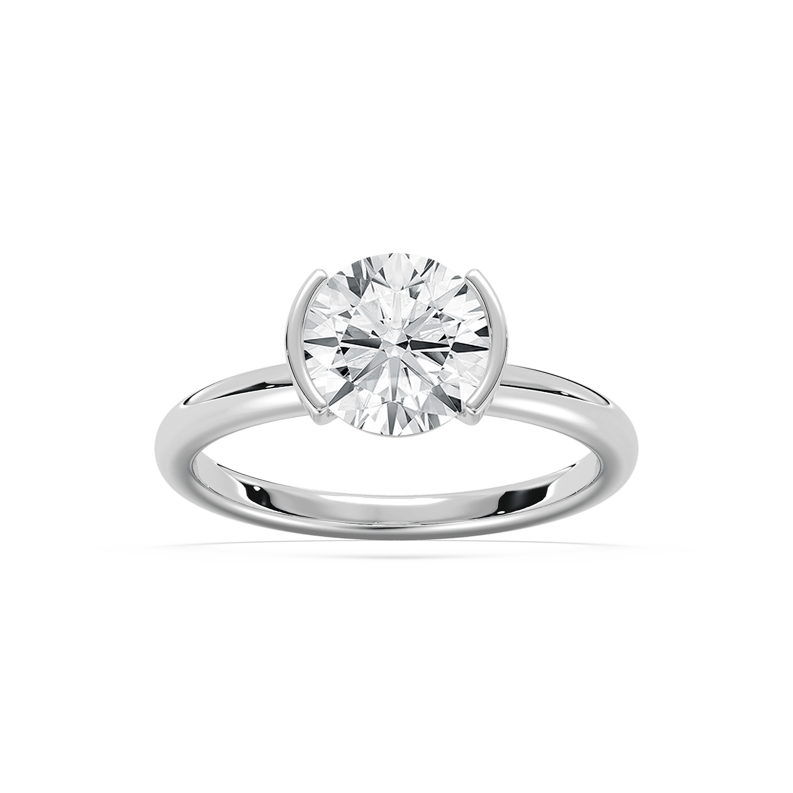 Honor Semi Bezel Engagement Ring in Rose Gold