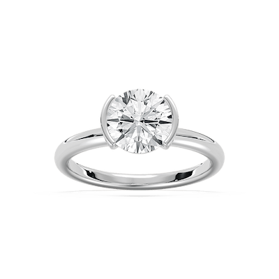 Honor 2 ³⁄₄ ctw Round Lab Grown Diamond Semi Bezel Solitaire Engagement Ring